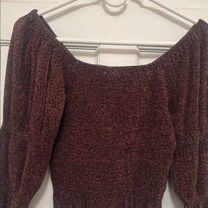 Anthropologie Espresso Off-Shoulder Top